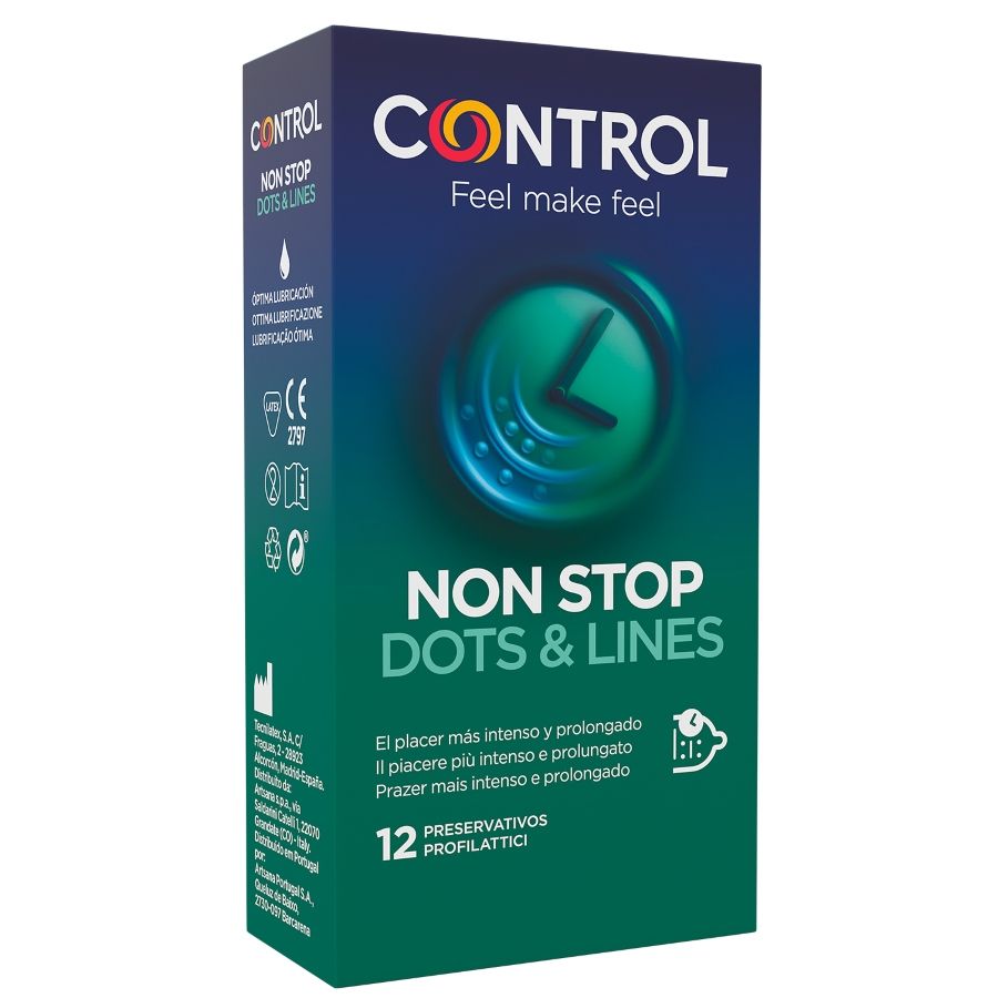 Control Condoms-Non stop Punti e Strisce Preservativi 12 Pezzi · Preservativi