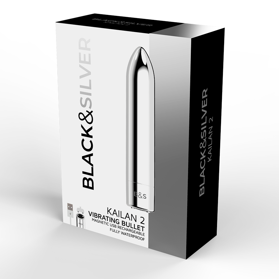 Black&silver-Kailan 2 Silver Vibrating Magnetic Bullet-Silicone — BLACK&SILVER · Vibratori (immagine 4)