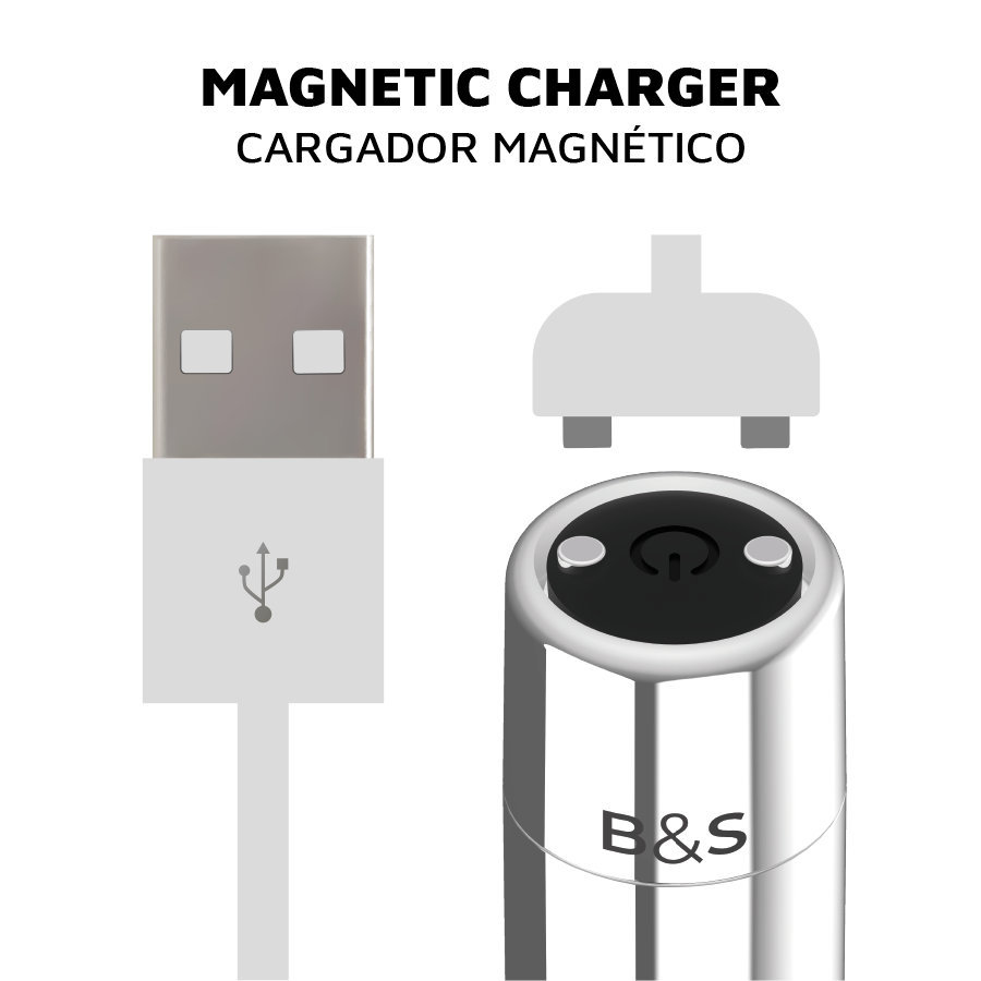 Black&silver-Kailan 2 Silver Vibrating Magnetic Bullet-Silicone — BLACK&SILVER · Vibratori (immagine 3)