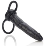 Calexotics-Doppio supporto per la penetrazione Nero-TPR · Anelli & Guaine per pene