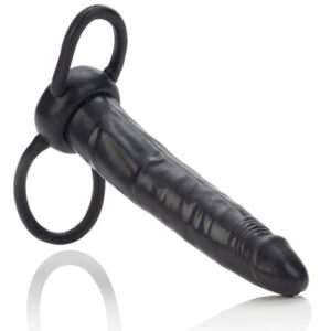 Calexotics-Doppio supporto per la penetrazione Nero-TPR · Anelli & Guaine per pene