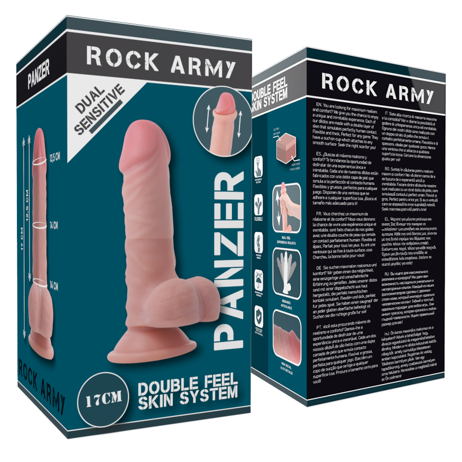 Rock Army-Dual Density Panzer 17 cm -o- 4.46 cm-TPE, impermeabile · Dildo & Stimolatori (imaginea 8)