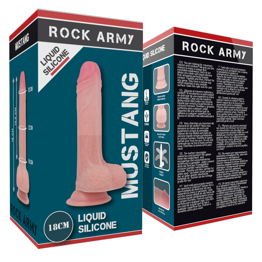 Rock Army-Silicone Liquido Premium Mustang Realistico 18 cm · Dildo & Stimolatori (immagine 5)