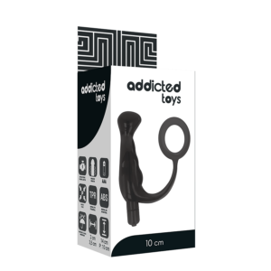 Addicted Toys-Vibratore Prost Tico Black 10 cm-Silicone · Anelli & Guaine per pene (imaginea 6)