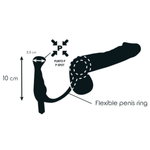 Addicted Toys-Vibratore Prost Tico Black 10 cm-Silicone · Anelli & Guaine per pene (imaginea 2)