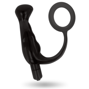 Addicted Toys-Vibratore Prost Tico Black 10 cm-Silicone · Anelli & Guaine per pene (imaginea 3)
