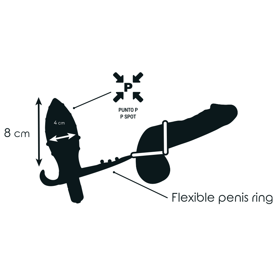 Addicted Toys-Plug anale con doppio anello Nero-TPR · Accessori BDSM (imaginea 4)