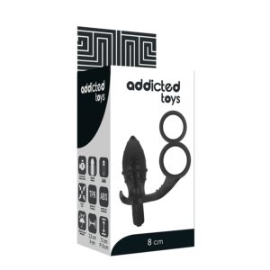 Addicted Toys-Plug anale con doppio anello Nero-TPR · Accessori BDSM (imaginea 5)
