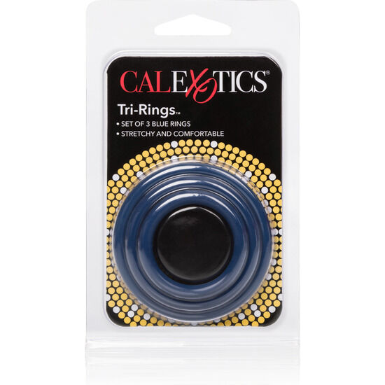 Calexotics-Tri-rings Blue-Silicone 3 Calexotics-Tri-rings Blue-Silicone · Anelli & Guaine per pene (imaginea 3)