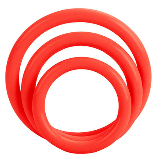 Calexotics-Tri-rings Set Rosso-Silicone 151 Calexotics-Tri-rings Set Rosso-Silicone