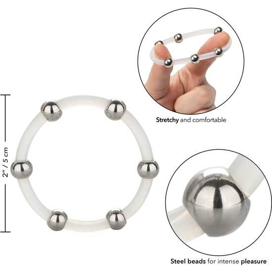 Calexotics-Anello in Silicone con Perline in Acciaio · Anelli & Guaine per pene (immagine 8)