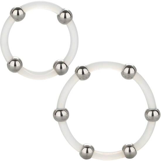 Calexotics-Set di anelli in silicone con perle d'acciaio · Anelli & Guaine per pene