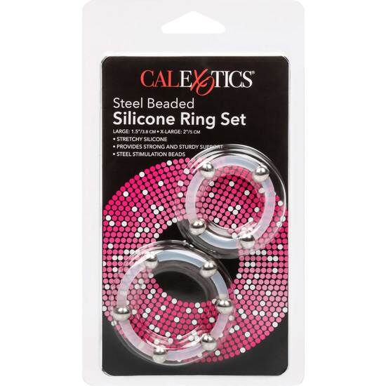 Calexotics-Set di anelli in silicone con perle d'acciaio · Anelli & Guaine per pene (immagine 3)