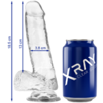 X Ray-Clear Cock con Palle 18.5 cm -o- 3.8 cm-Jelly, Ventosa · Dildo & Stimolatori