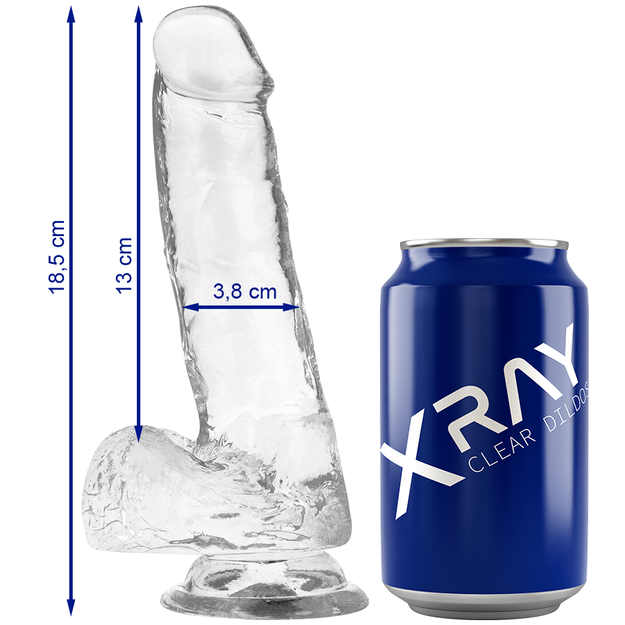 X Ray-Clear Cock con Palle 18.5 cm -o- 3.8 cm-Jelly, Ventosa 1 X Ray-Clear Cock con Palle 18.5 cm -o- 3.8 cm-Jelly, Ventosa · Dildo & Stimolatori