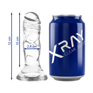 X Ray-Dildo Trasparente Clear Cock 12 cm -o- 2.6 cm-Jelly, Ventosa
