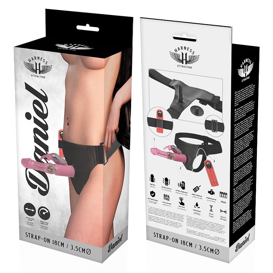 Harness Attraction-Rnes Daniel con Vibrazione e Rotazione 18 cm - Ø 6 Harness Attraction-Rnes Daniel con Vibrazione e Rotazione 18 cm - Ø · Strap-on & Imbracature (imaginea 6)