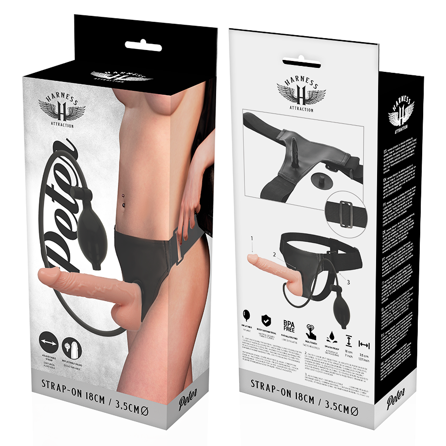 Harness Attraction-Rnes Peter con Pene Gonfiabile 18 cm -o- 3.5 cm 2 Harness Attraction-Rnes Peter con Pene Gonfiabile 18 cm -o- 3.5 cm · Strap-on & Imbracature (imaginea 2)