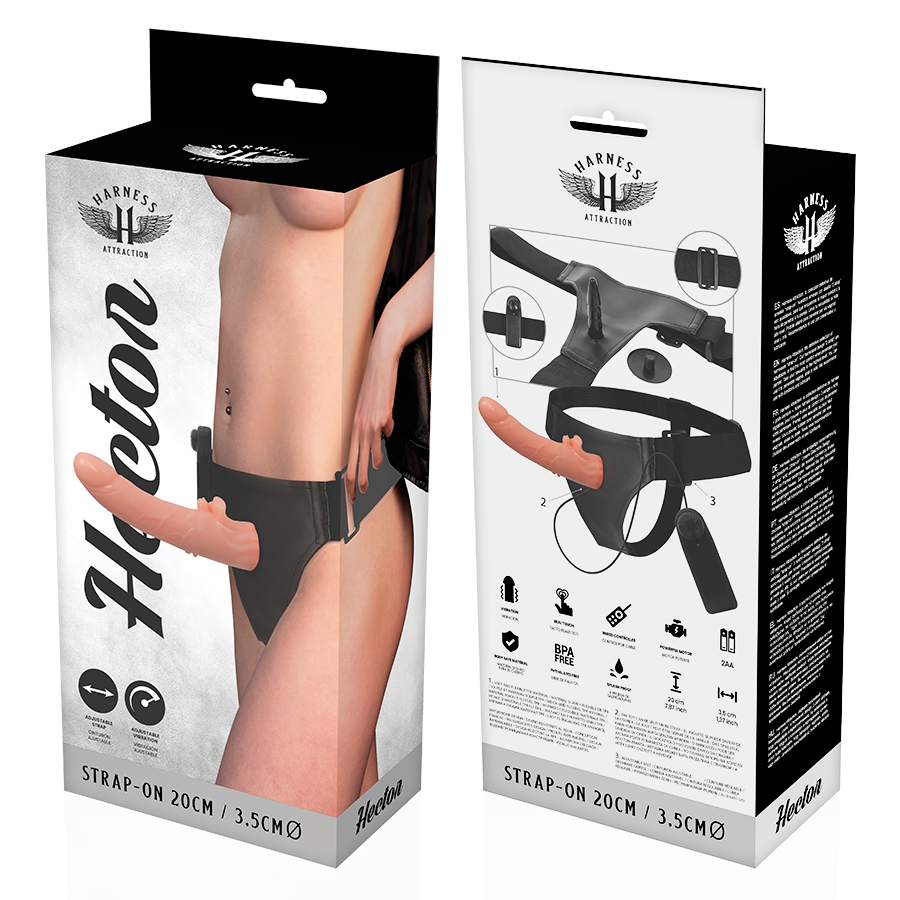 Harness Attraction-Rnes Vibratore Hector 20 cm -o- 3.5 cm-TPR · Strap-on & Imbracature (immagine 4)
