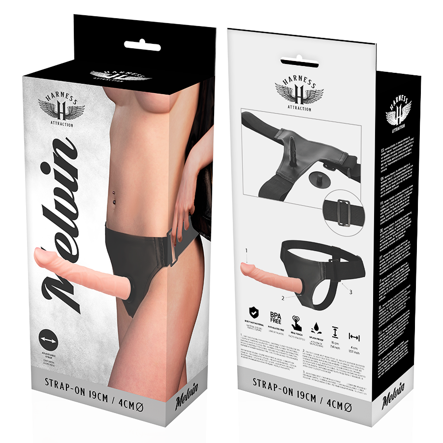 Harness Attraction-Rnes Melvin Flesh 19 cm -o- 4 cm-TPR, Rotazione 2 Harness Attraction-Rnes Melvin Flesh 19 cm -o- 4 cm-TPR, Rotazione · Strap-on & Imbracature (imaginea 2)
