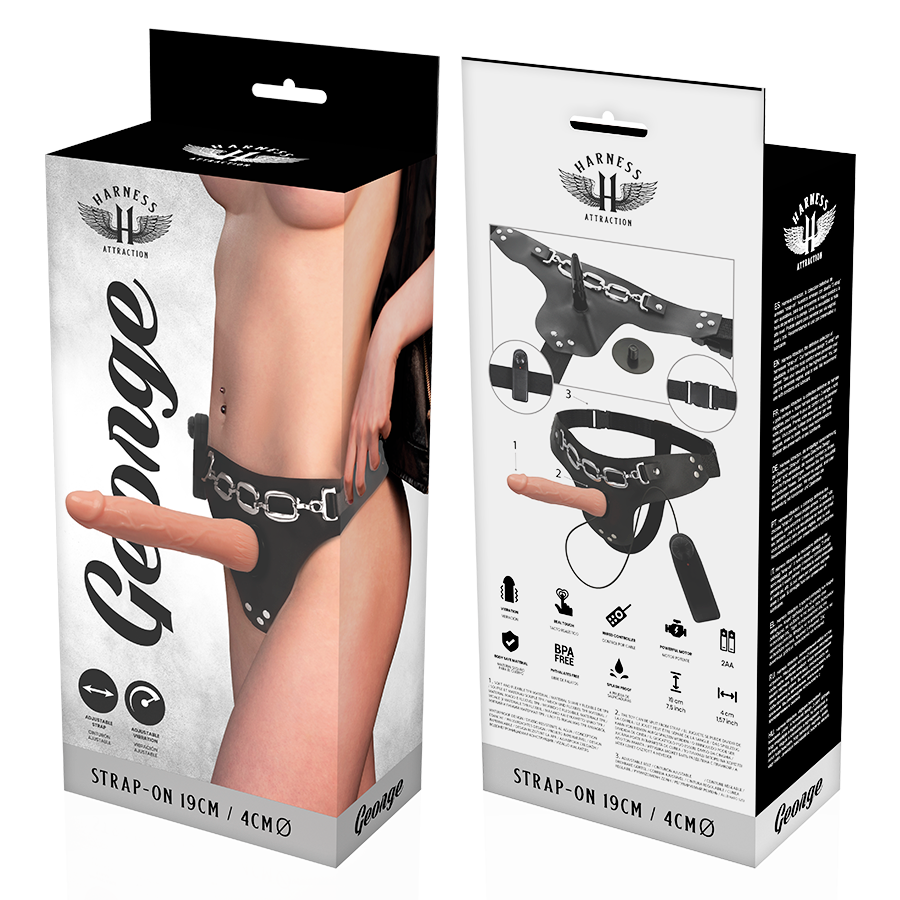 Harness Attraction-Rnes George Vibrator Realist 19 cm - 4 cm-TPR 4 Harness Attraction-Rnes George Vibrator Realist 19 cm - 4 cm-TPR · Strap-on & Imbracature (imaginea 4)