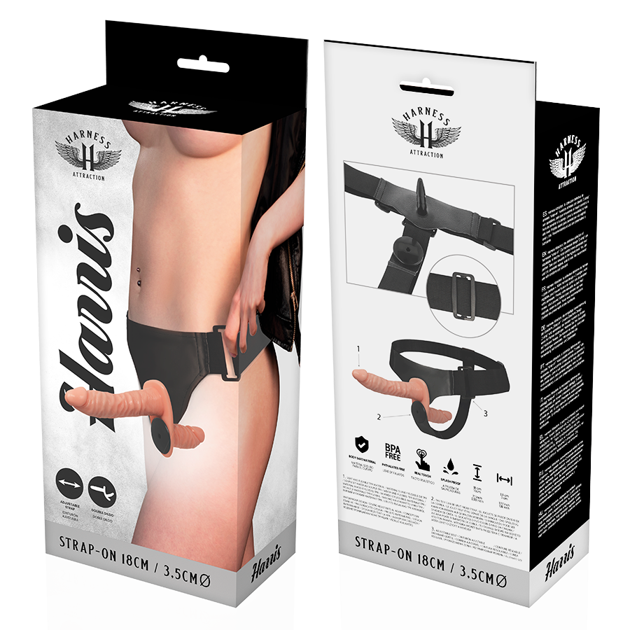 Harness Attraction-Harris Doppia Penetrazione Vibrazionale 18 cm · Strap-on & Imbracature (imaginea 6)