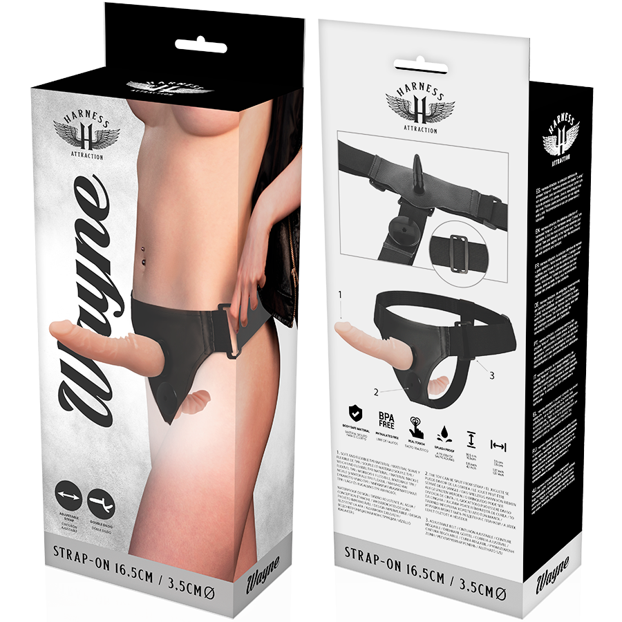 Harness Attraction-Wayne Double Penetrazione 16.5 cm -o- 3.5 cm-TPR · Strap-on & Imbracature (imaginea 6)