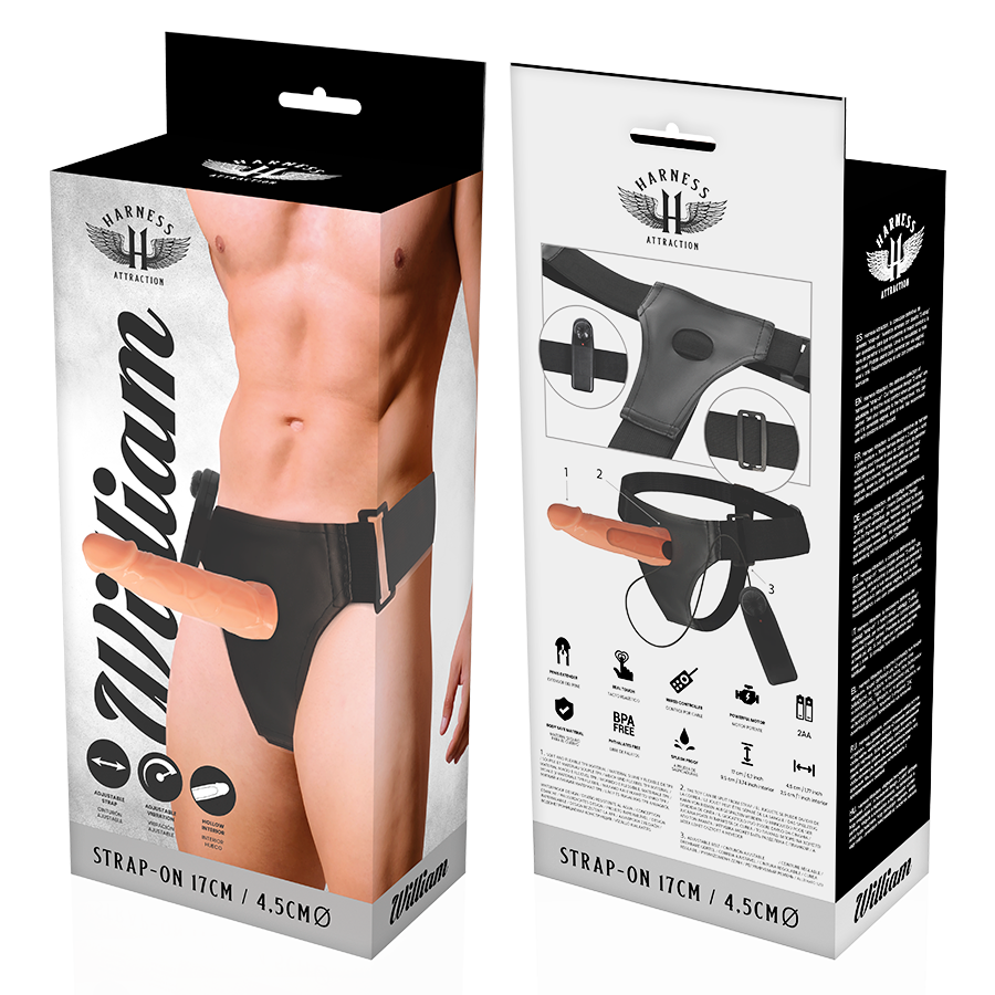 Harness Attraction-Willian Hollow Harness con Vibratore 17 cm - Ø 3 Harness Attraction-Willian Hollow Harness con Vibratore 17 cm - Ø · Anelli & Guaine per pene (imaginea 3)