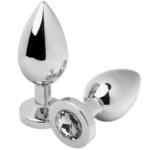Metal Hard-Plug anale Diamante Trasparente Medio 7.62CM · Accessori BDSM