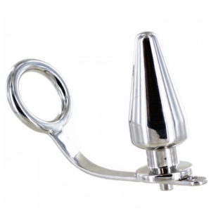 Metal Hard-Anello in acciaio con Plug anale 45 X 45MM