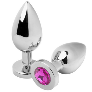 Metal Hard-Plug anale Diamond Rosa Medio 7.62CM-Waterproof