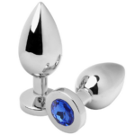 Metal Hard-Plug anale Diamond Blue Medium 7.62CM-Waterproof · Accessori BDSM