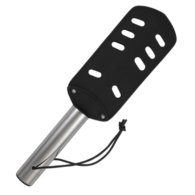 Metal Hard-The Paddle Originale Pelle e Metallo - Con Fori 1 Metal Hard-The Paddle Originale Pelle e Metallo - Con Fori · Accessori BDSM