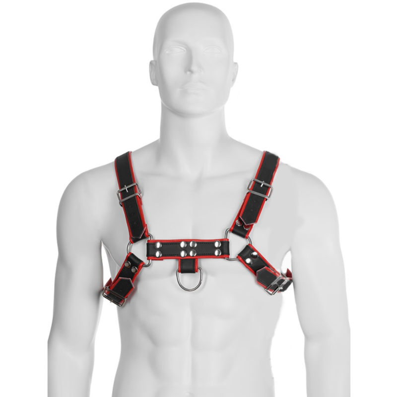 Leather Body-Imbracatura con Catena Iii Nero/Rosso-Pelle Ecologica 2 Leather Body-Imbracatura con Catena Iii Nero/Rosso-Pelle Ecologica · Accessori BDSM (imaginea 2)