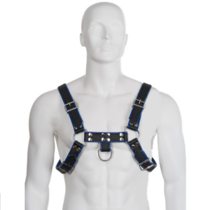 Leather Body-Imbracatura Pettorale in Pelle Blu e Nero Bulldog · Giocattoli in metallo & vetro