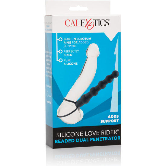 Calexotics-Penetratore doppio con perline Nero-Silicone · Anelli & Guaine per pene (imaginea 2)