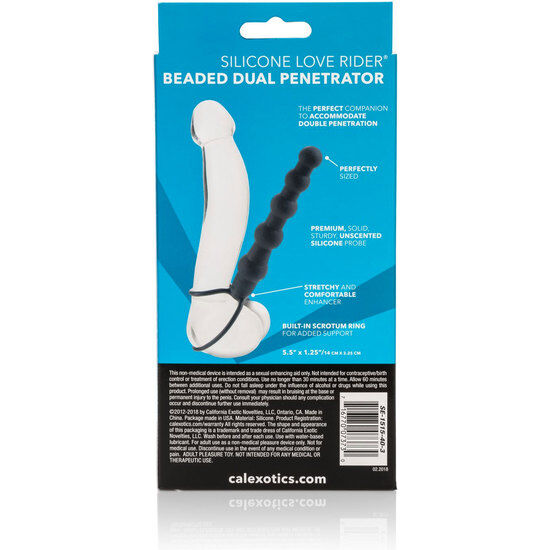 Calexotics-Penetratore doppio con perline Nero-Silicone · Anelli & Guaine per pene (immagine 3)