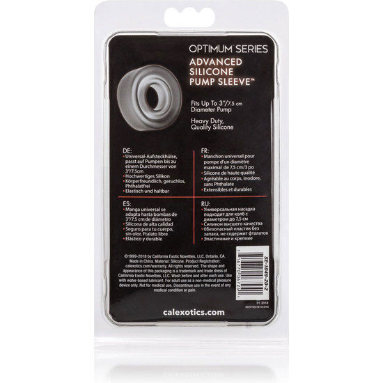 Calexotics-Guaina Advanced Silicone per pompa, Nero · Anelli & Guaine per pene (imaginea 3)