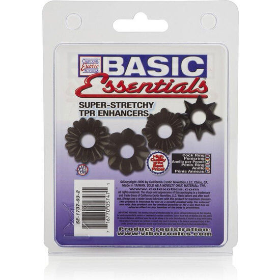 Calexotics-Basic Essentials Set 4 Pezzi-TPR · Anelli & Guaine per pene (imaginea 3)