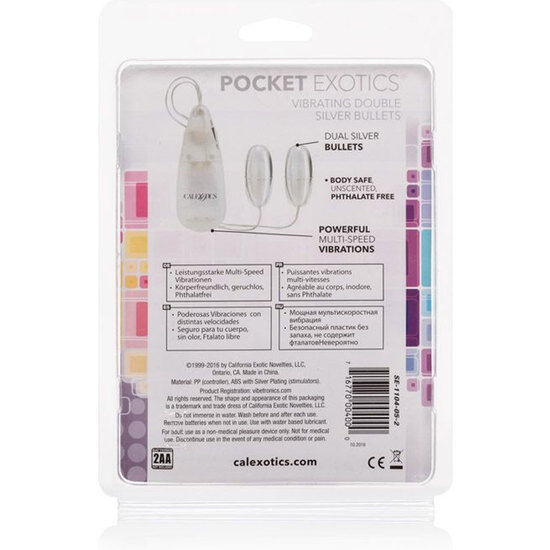 Calexotics-Due proiettili vibranti argento-ABS · Vibratori (immagine 2)