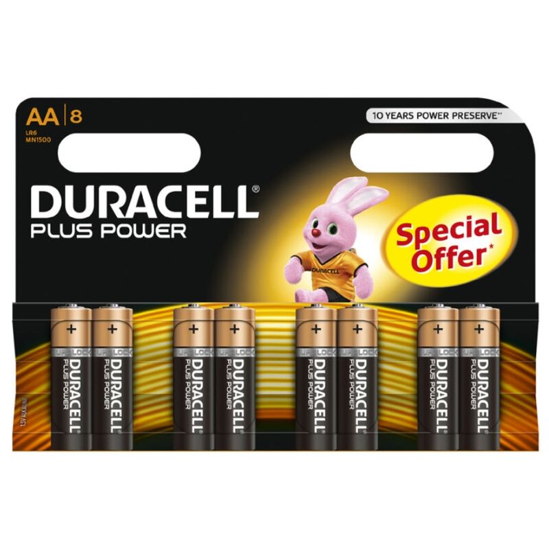 Duracell-Plus Power Batterie Aa LR6 8 pezzi