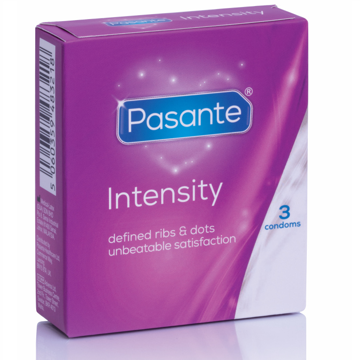 Pasante-Preservativi Ribi e Punti Intensità, 3 Pezzi