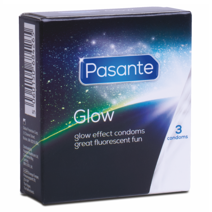 Pasante-Preservativi che brillano al buio, 3 pezzi