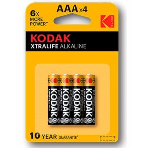 Kodak-Xtralife Batterie alcaline AAA LR03 - Blister 4 pezzi