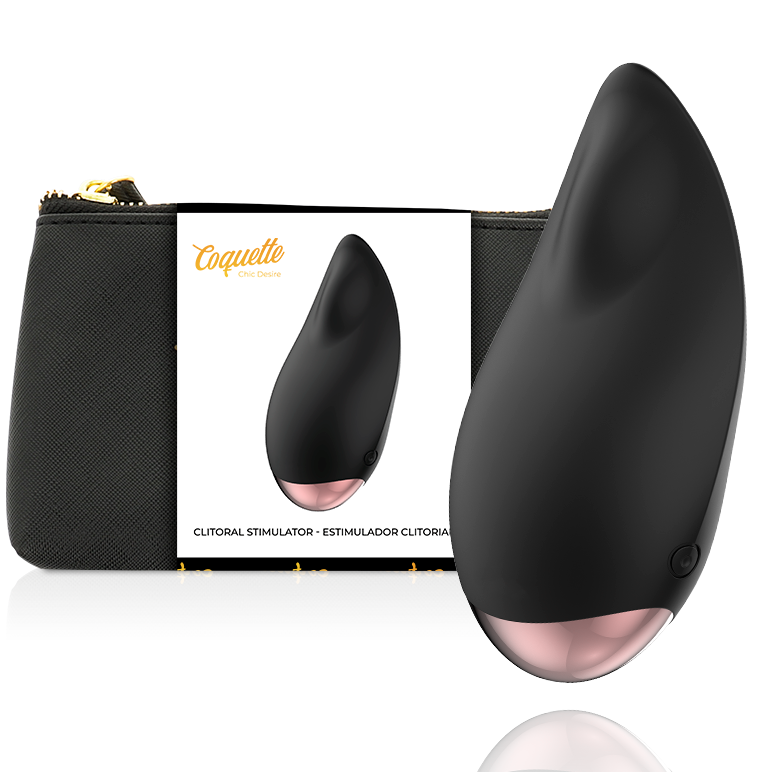 Coquette Toys-Stimolatore clitorideo Nero/Oro Drop-Silicone, 10 velocità