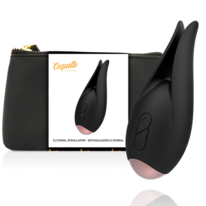 Coquette Toys-Stimolatore clitorideo Nero/Fiore d'oro-Silicio