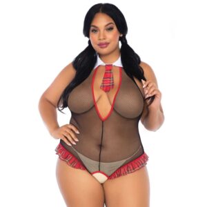 Leg Avenue-Teddy Tagliato Stile Studentessa Taglia Altro 3 Leg Avenue-Teddy Tagliato Stile Studentessa Taglia Altro · Lingerie erotica