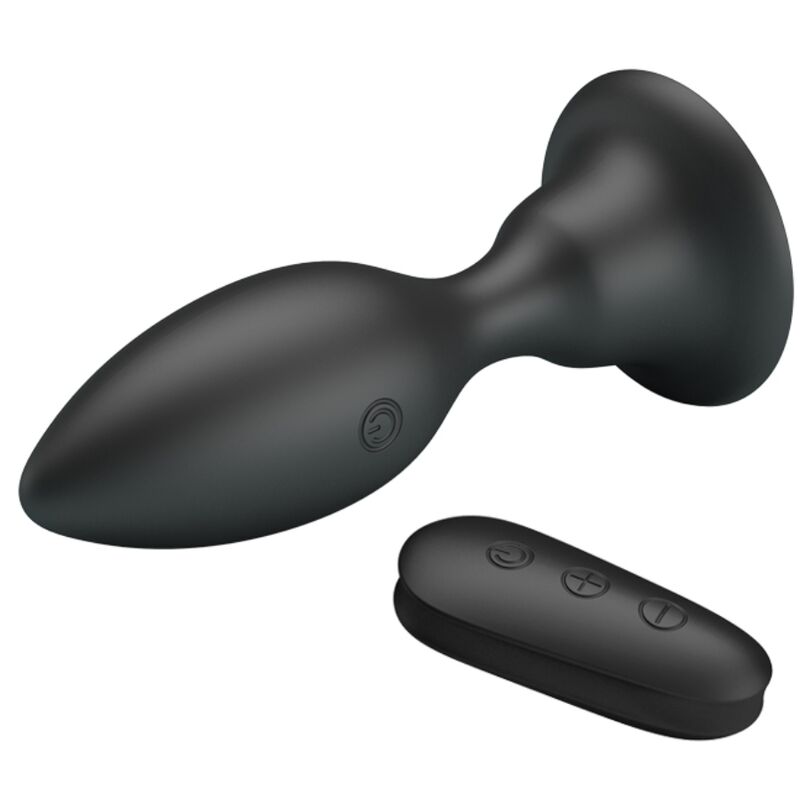 Mr Play-Plug anale Vibratore con telecomando Nero-Silicone, 12 velocità 2 Mr Play-Plug anale Vibratore con telecomando Nero-Silicone, 12 velocità · Giocattoli anali (imaginea 2)