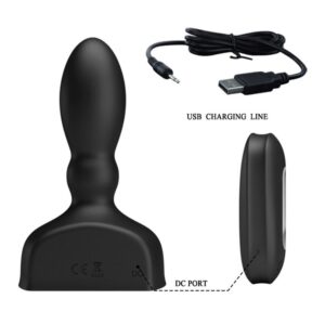 Mr Play-Plug anale gonfiabile Nero con telecomando wireless-12 velocità · Giocattoli anali (imaginea 3)