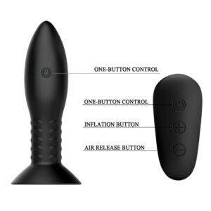 Mr Play-Plug anale a sfere rotanti nere e telecomando in silicone · Giocattoli anali (imaginea 4)